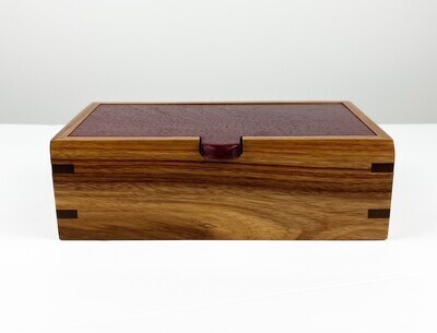 Canarywood with Purple Heart Lid Wooden Box with Slots ​8.5x5x3.25