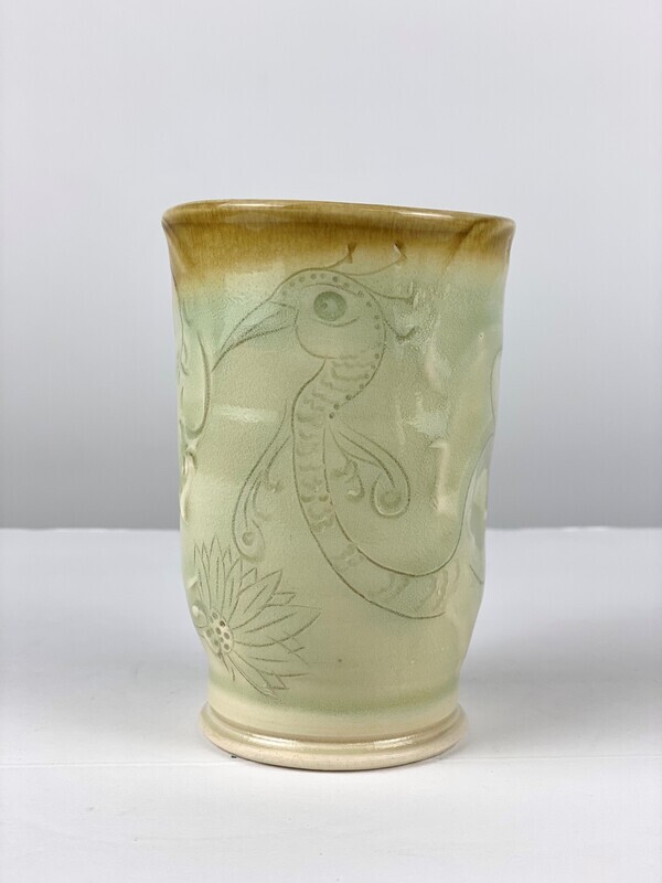 Pottery Tumblers Celedon Glaze