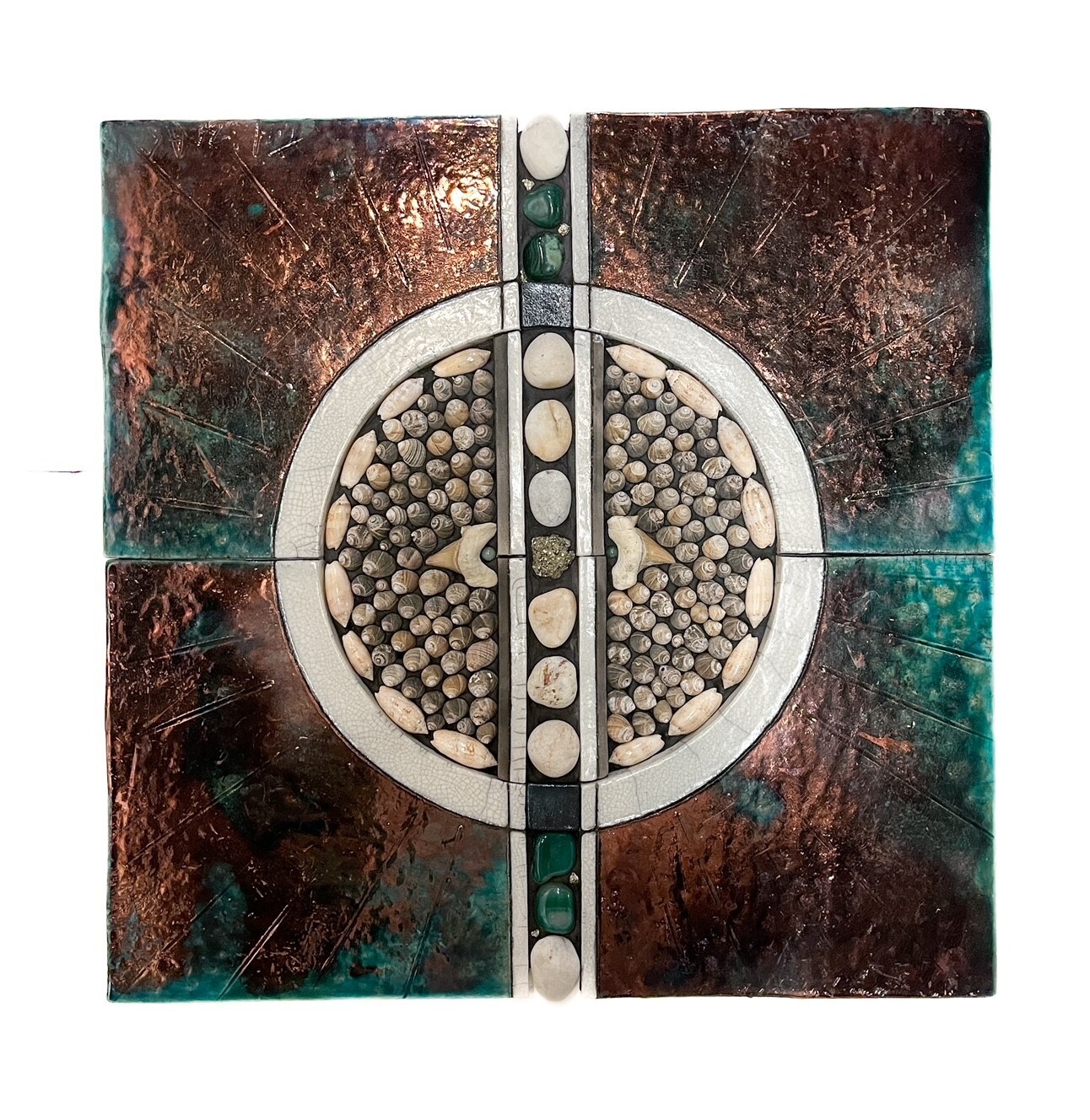 20x20&quot; Pottery + Rock Mosaic