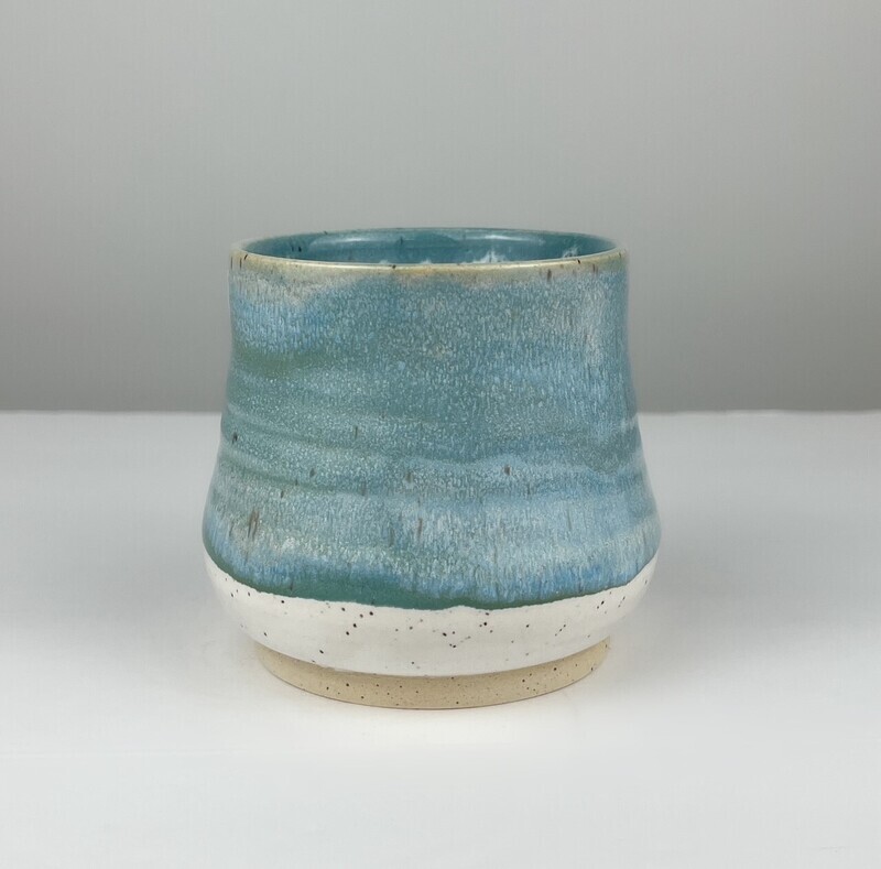 Drippy Blue Pottery Tumbler