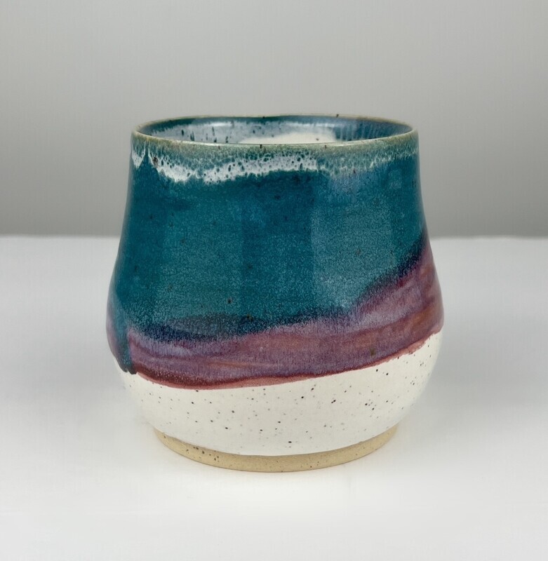 Teal/Purple Pottery Tumbler