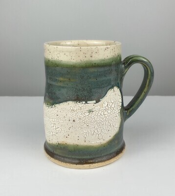 Large Green Textured Pottery Mug