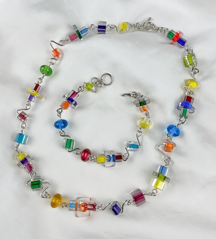 Energy Collection Medium Sterling Silver with Lampworked Glass Beads