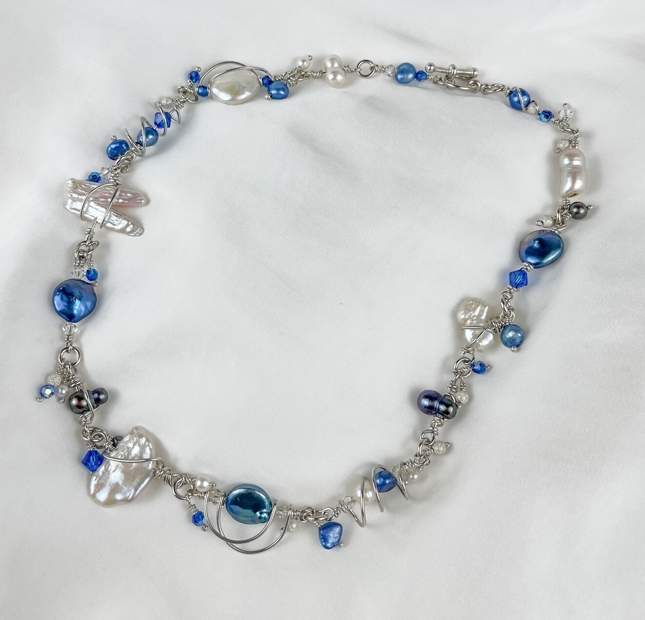 Ocean Garden Collection Freshwater Pearls and Swarovski Crystals, Option: Necklace