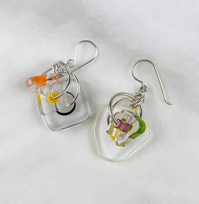 Juicy Slice Earrings Sterling Silver and Glass blown Beads