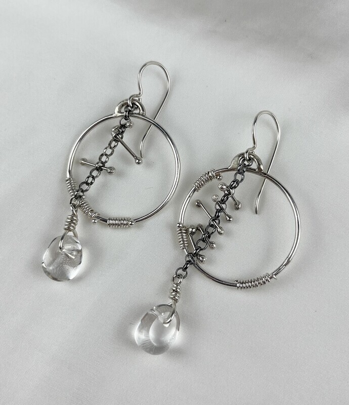Trudy Gallagher Handworks Gallery Saint John New Brunswick Canada  Jeweler Metalsmith Handmade Rutilated Quartz Earrings