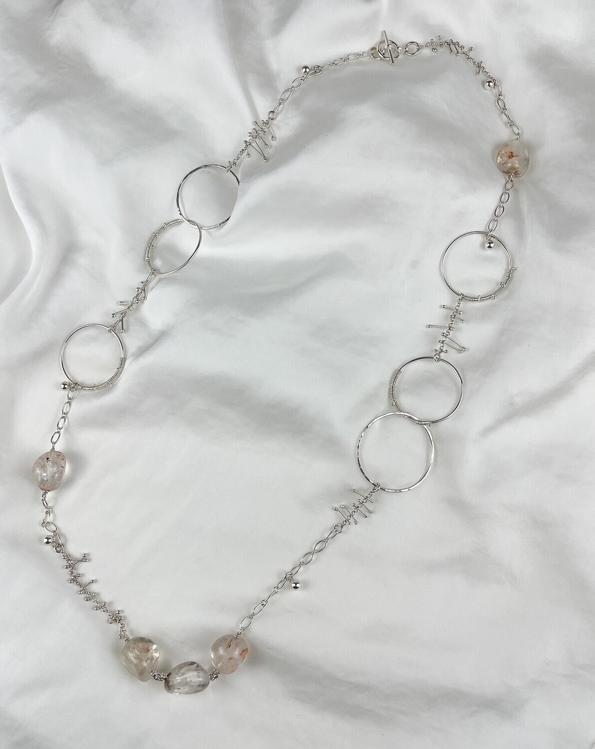 Pins and Needles Rutilated Quartz Sterling Silver Collection, Option: Necklace