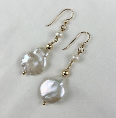 14K gold and Pearl Earrings