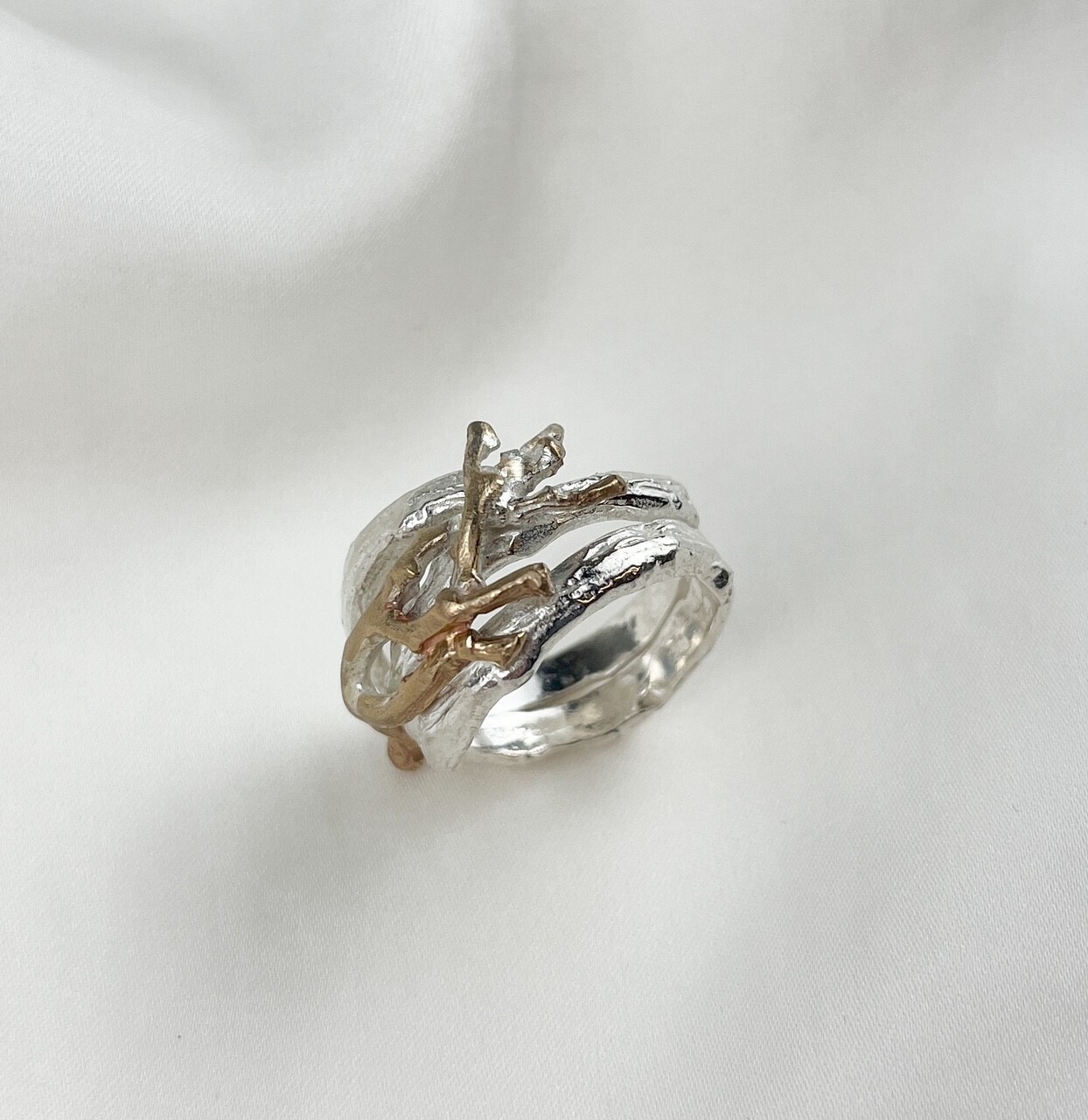 Trudy Gallagher Handworks Gallery Saint John New Brunswick Canada Jeweler Metalsmith Handmade Sticks Stones Bronze Twig Ring 