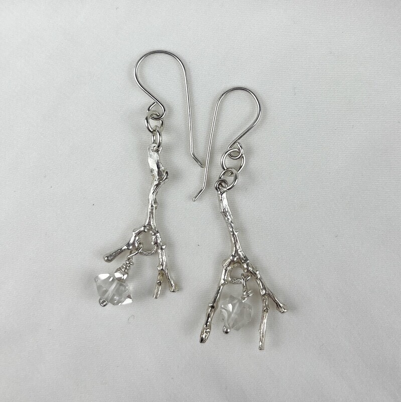 Trudy Gallagher Handworks Gallery Saint John New Brunswick Canadian Jeweler Metalsmith Handmade Sticks Stones Twig Earrings