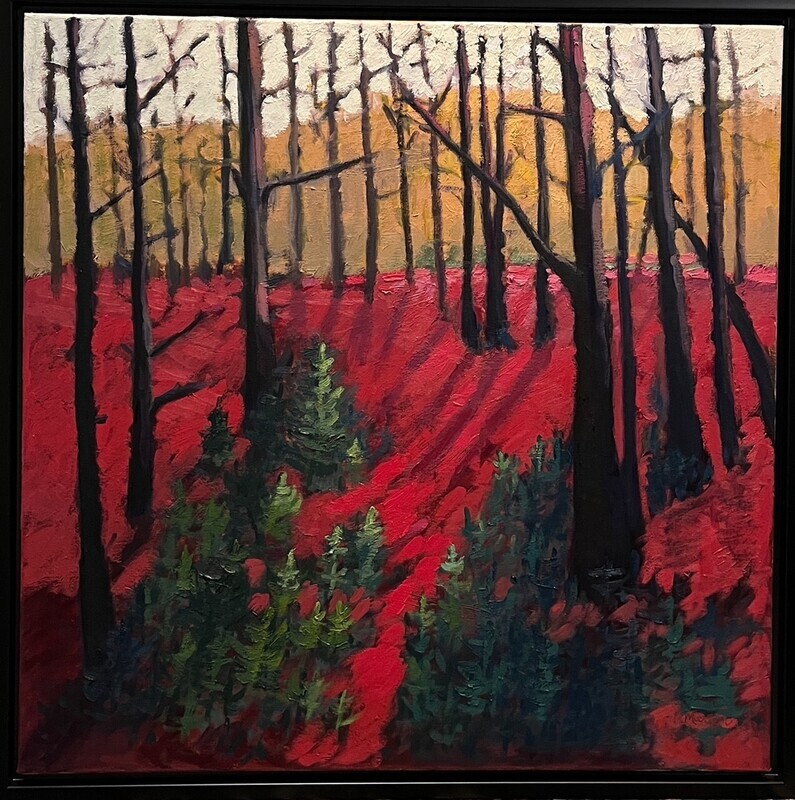 &quot;Pousse se Sapin&quot; 30x30&quot; Oil on Canvas Painting Framed