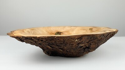 Curly Maple Burl Wooden Bowl with Repurposed Skateboards Bubbles
