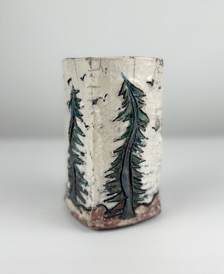 Raku Pottery Tree Vase 6