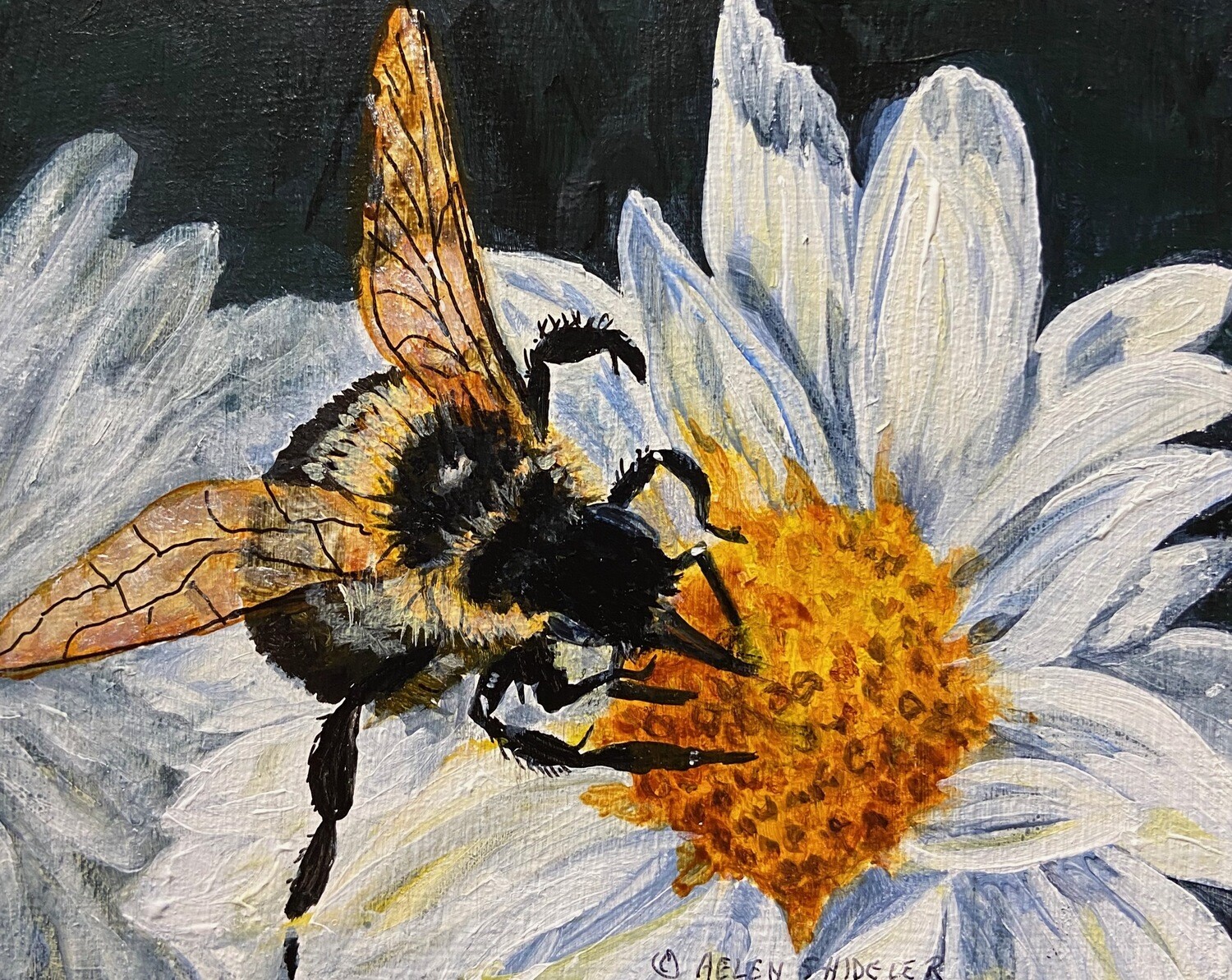 "Bee Joyful" Acrylic on Panel 4x6"