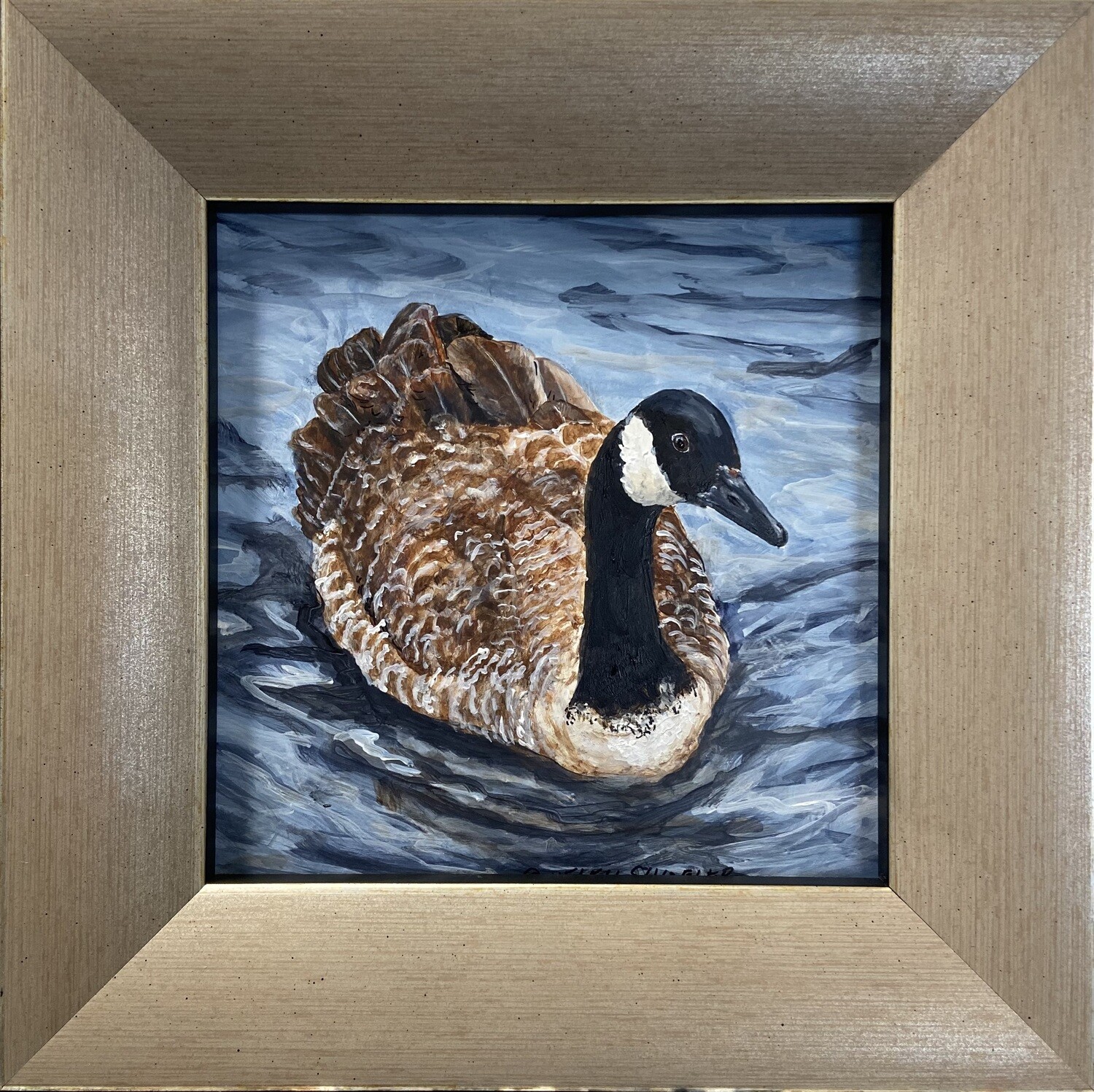 "Canadian Eh" 6x6" Acrylic Painting Framed 7.5x7.5"