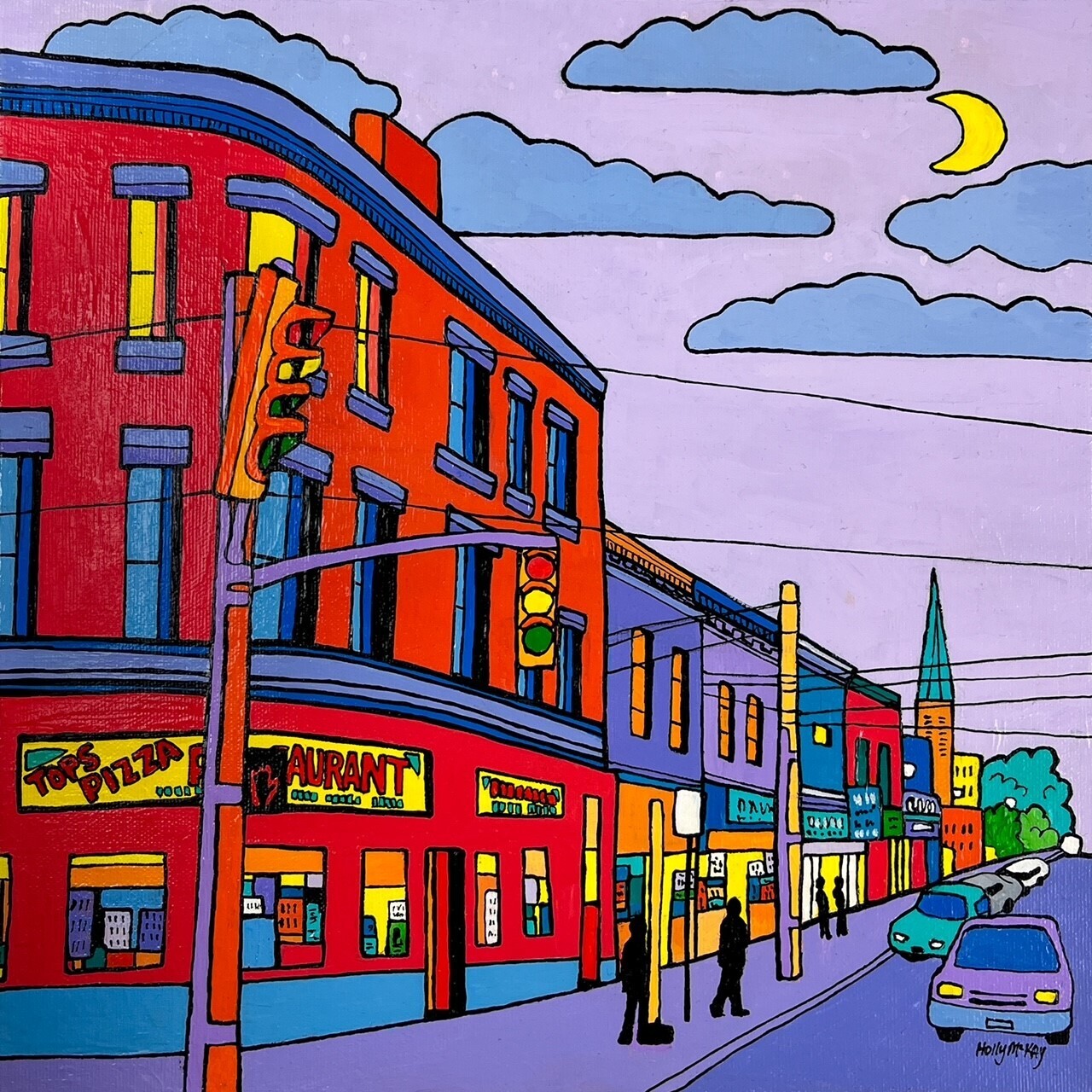 "Tops Pizza Waterloo Street" 12x12" Acrylic on Canvas