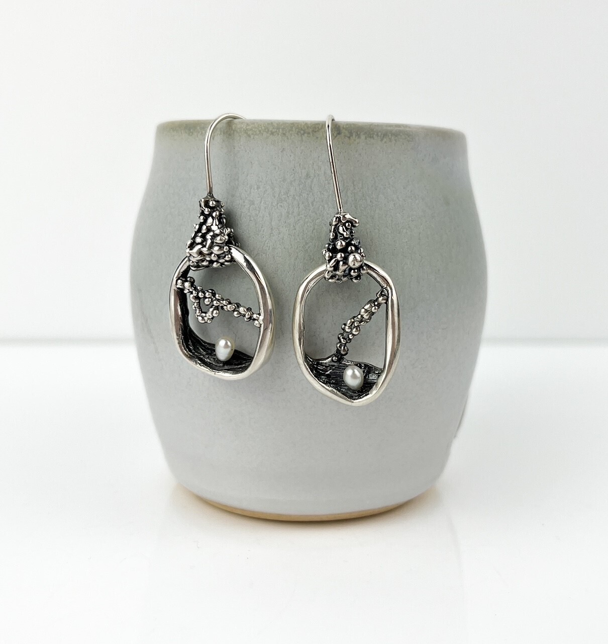 Freshwater Pearl and Sterling Silver Earrings