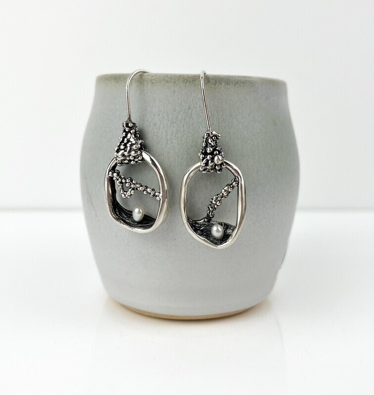 Freshwater Pearl and Sterling Silver Earrings