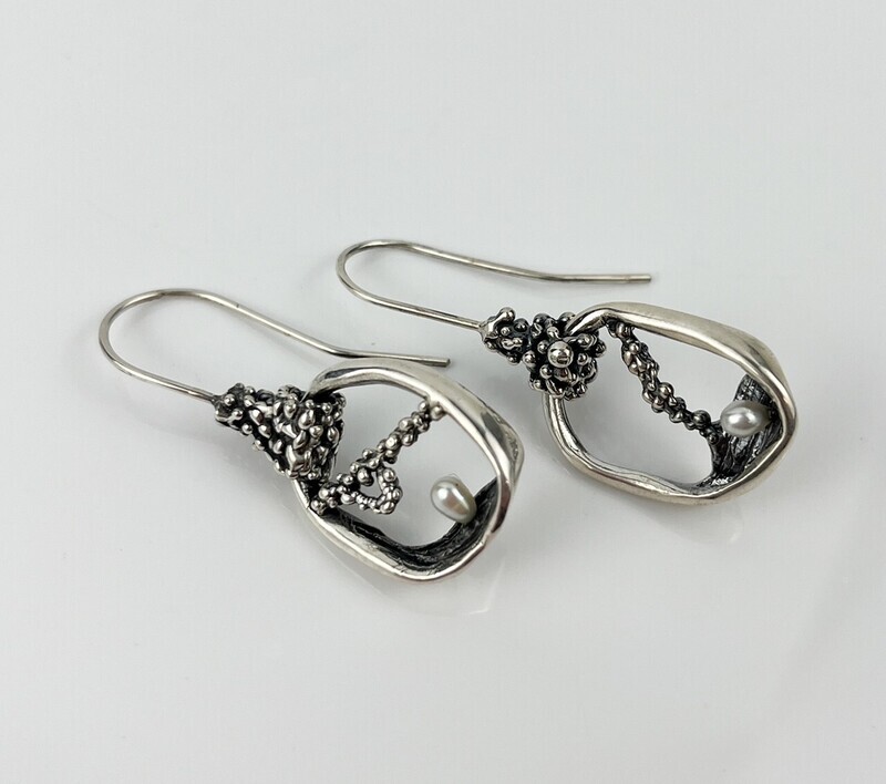 Freshwater Pearl and Sterling Silver Earrings