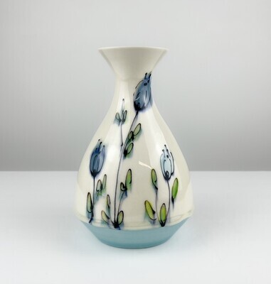 Mid-Modern Floral Pottery Vase Medium