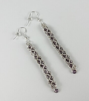 Sterling Silver and Amethyst Crystal Earrings