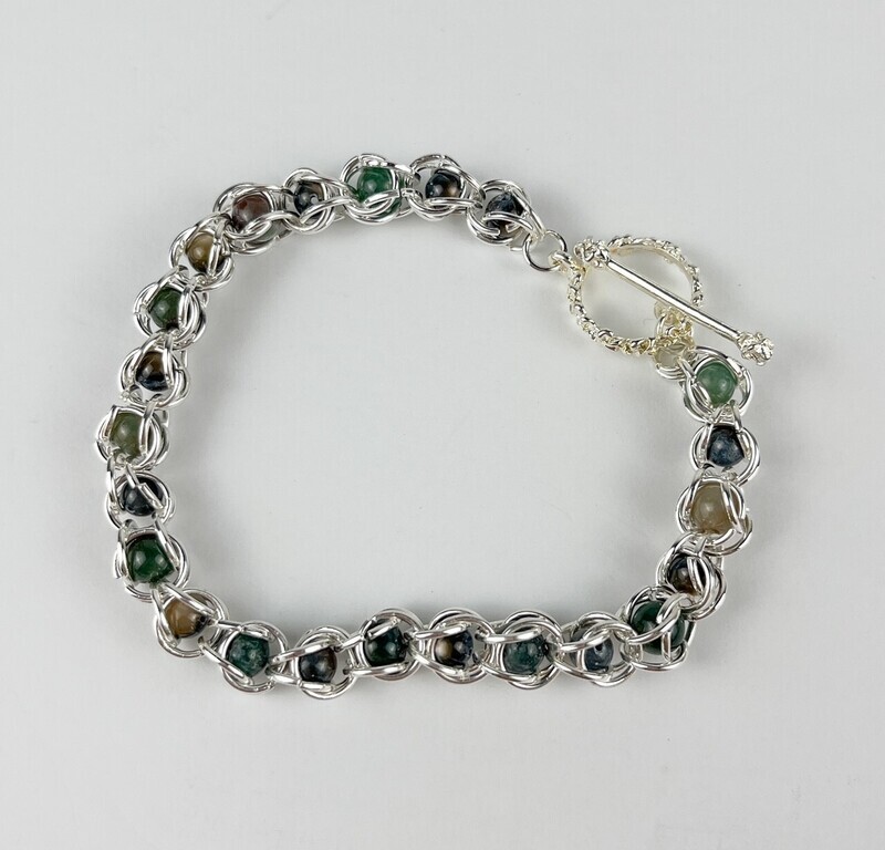 Jasper Sterling Silver Bracelet