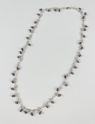 Amethyst Crystal Gem Sterling Silver Necklace