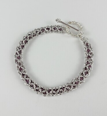 Sterling Silver and Amethyst Crystal Bracelet