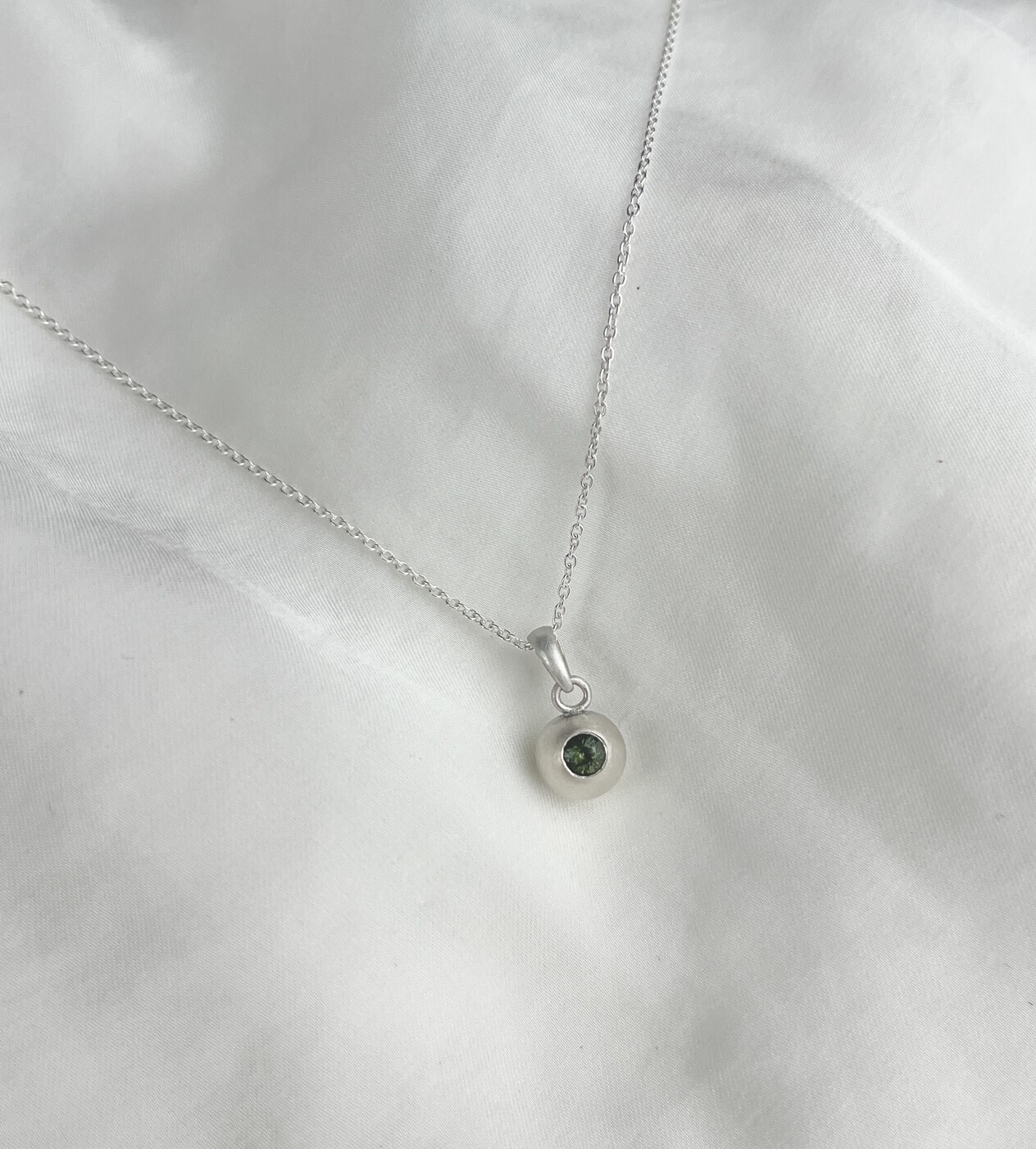 Dimitri Gagnon Morris Saint John New Brunswick Canada Canadian Jewelry Handworks Green Tourmaline Silver Node Pendant