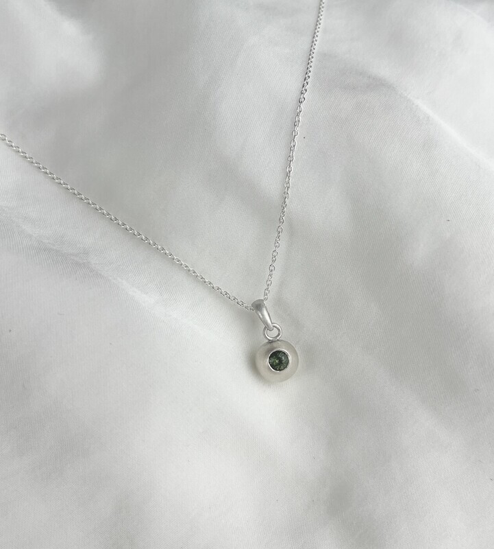 Dimitri Gagnon Morris Saint John New Brunswick Canada Canadian Jewelry Handworks Green Tourmaline Silver Node Pendant