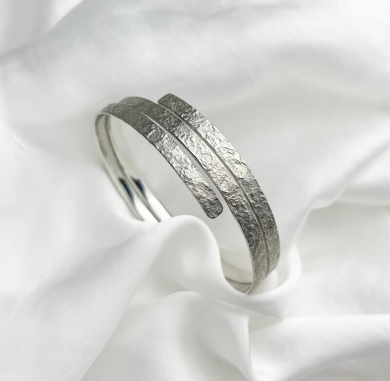 Dimitri Gagnon Morris Saint John New Brunswick Canada Canadian Jewelry Handworks Silversmith Large Spiral Grandfather Bangle 