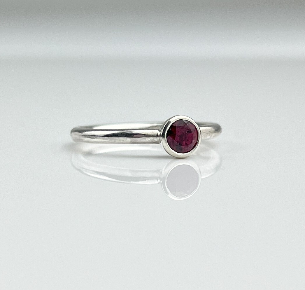 Red/Pink Tourmaline Ring Size 6.5 Sterling Silver