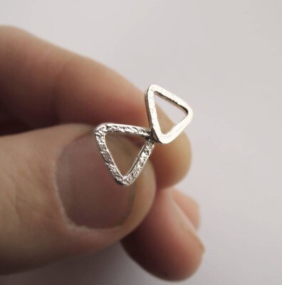 Triangle Outline Studs Sterling Silver