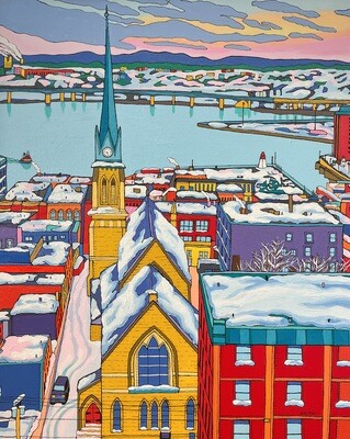 "Overlooking Trinity Church" 24x30" Acrylic on Canvas