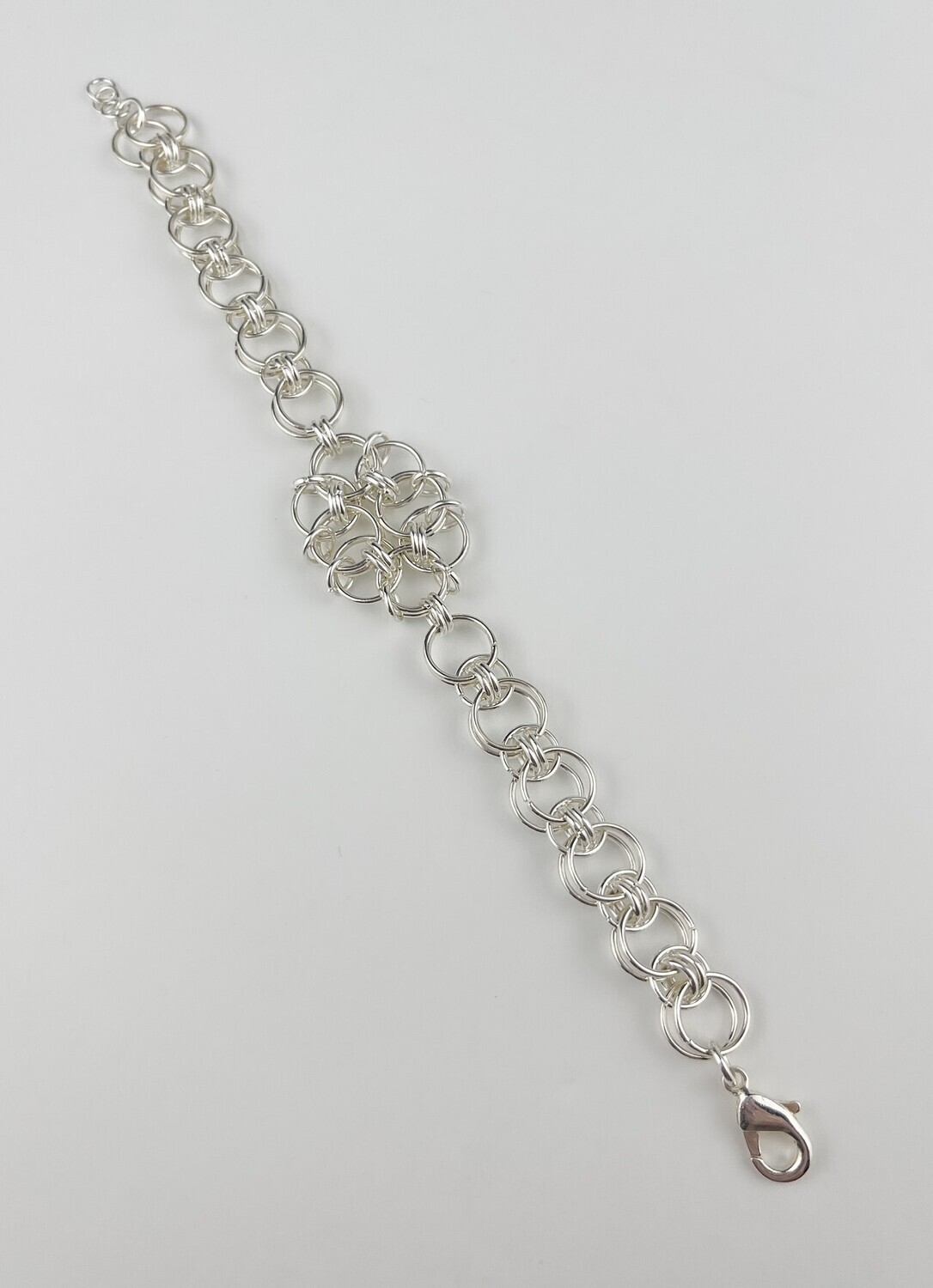 Sterling Silver "Flower" Bracelet Size 7.5"