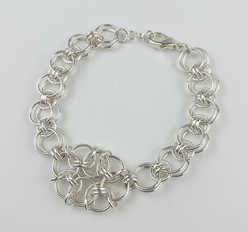 Sterling Silver "Flower" Bracelet Size 7.5"
