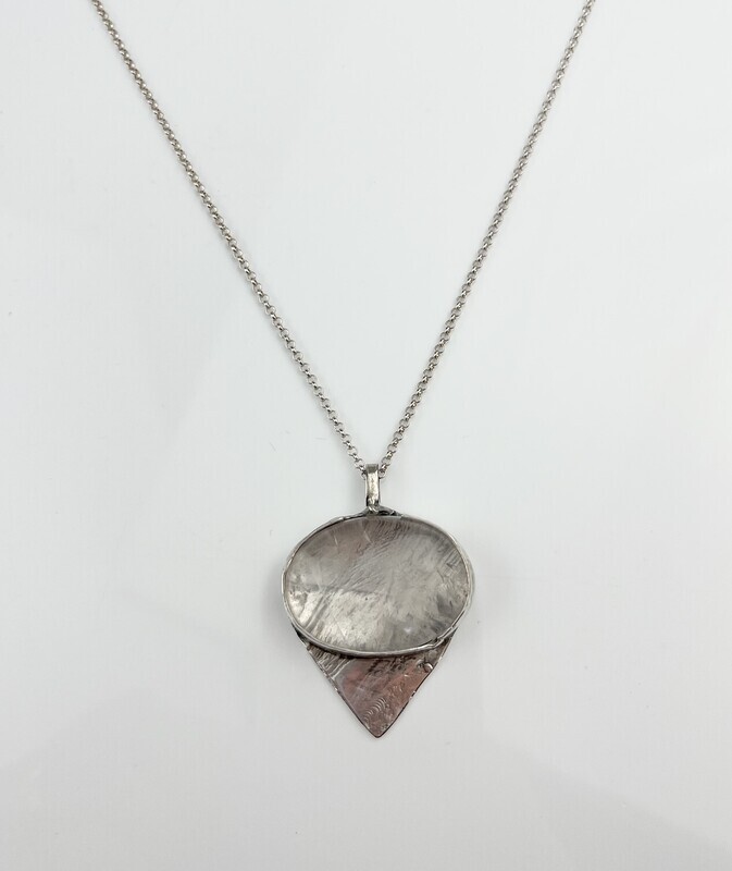 Soaring Pendant Rose Quartz SS V Shaped 18"