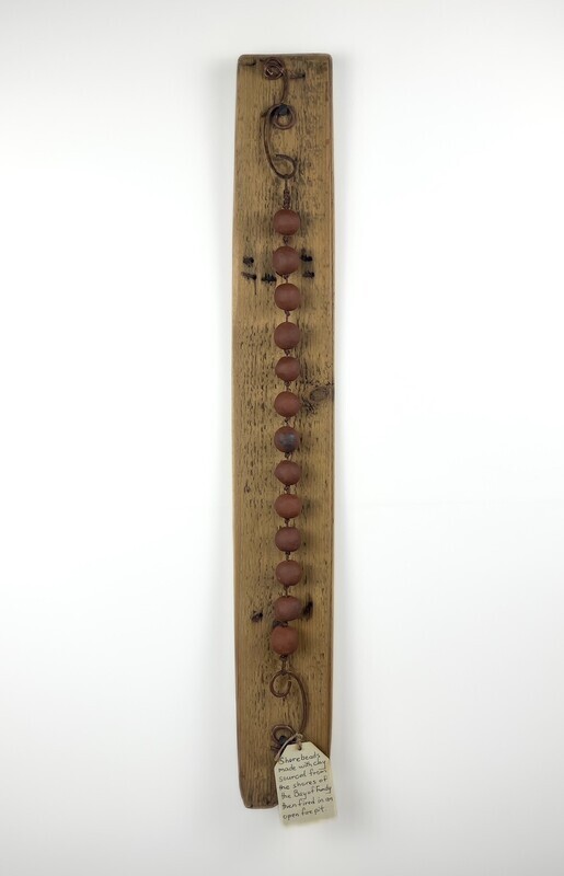 Shore Beads made with clay sourced from Bay of Fundy 29.5x5&quot; Wall Hanging