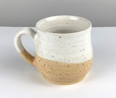 White/Tan Pottery Mug