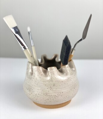 Pen/Paint Brush Holder Cinnamon Latte Glaze