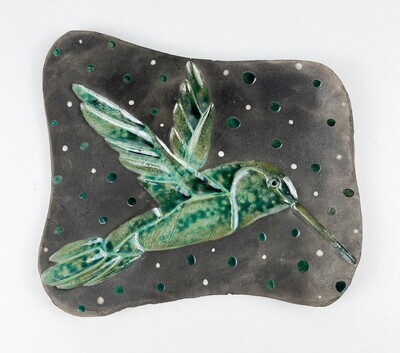 Hummingbird Pottery Tile 9x7