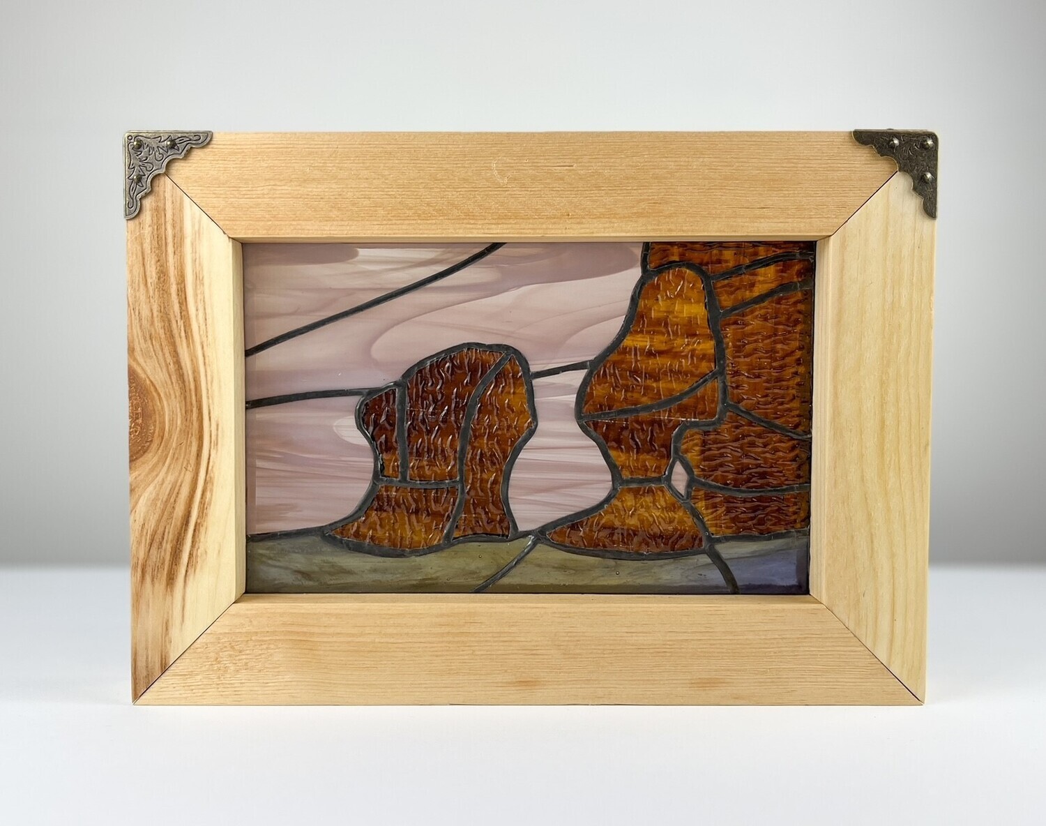 "Hopewell Rocks 3" 8x12" Framed Stained Glass