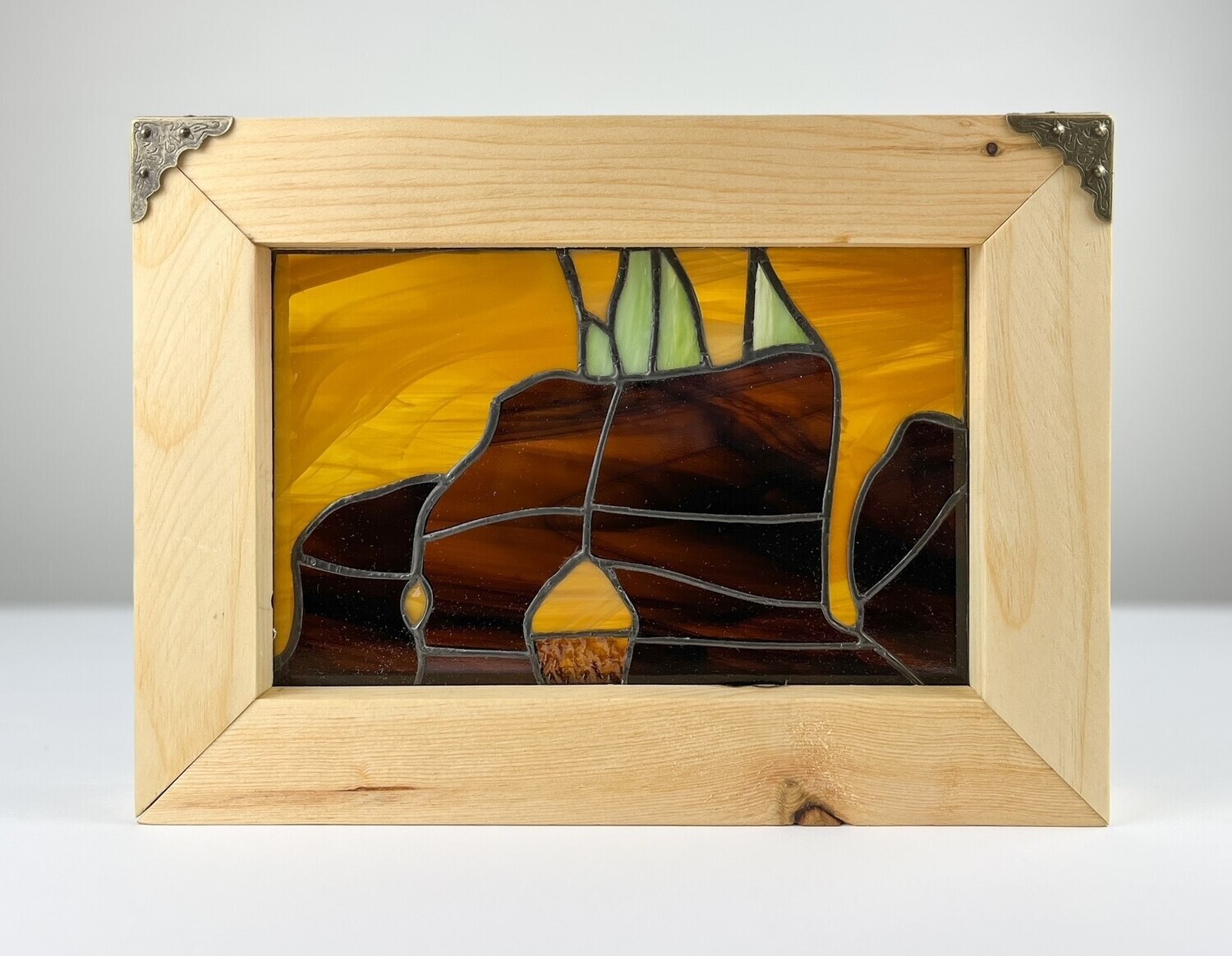 "Hopewell Rocks 6" 8x12" Framed Stained Glass