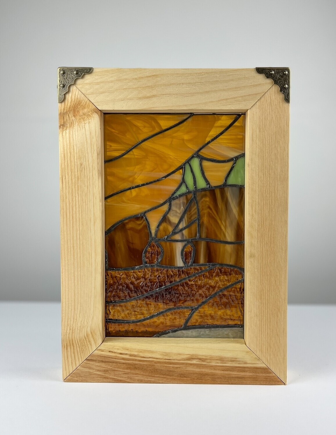 "Hopewell Rocks 7" 8x12" Framed Stained Glass
