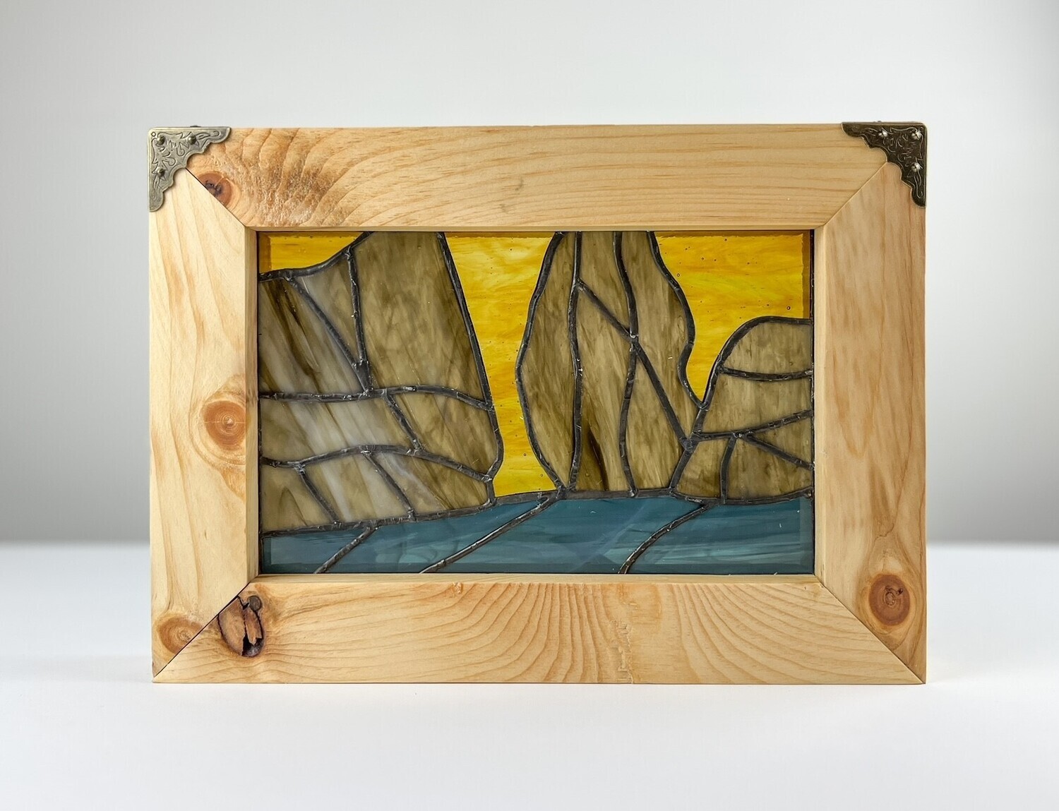 "Hopewell Rocks 9" 8x12" Framed Stained Glass