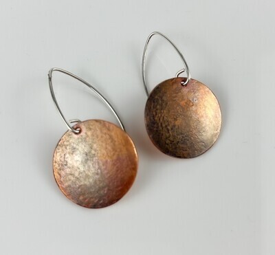 Circle Copper Hook Earrings