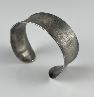 Large/Wide Textured Oxidized Silver Cuff