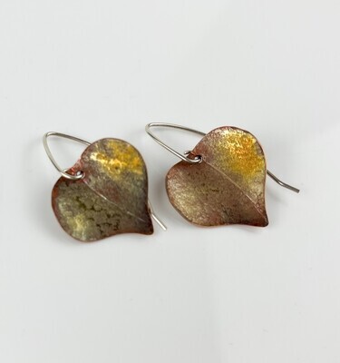 Popal Leaf Copper Hook Earrings