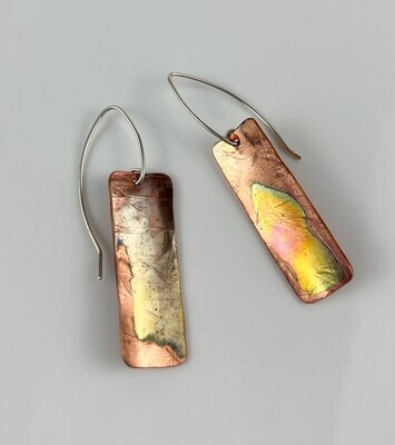 Rectangle Copper Hook Earrings