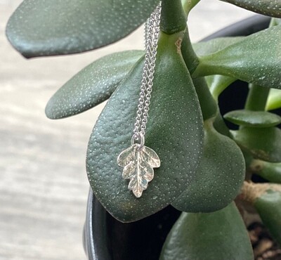 Mini Fern Leaf Necklace Sterling Silver